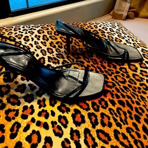 Zara, minimalist black strappy sandals,